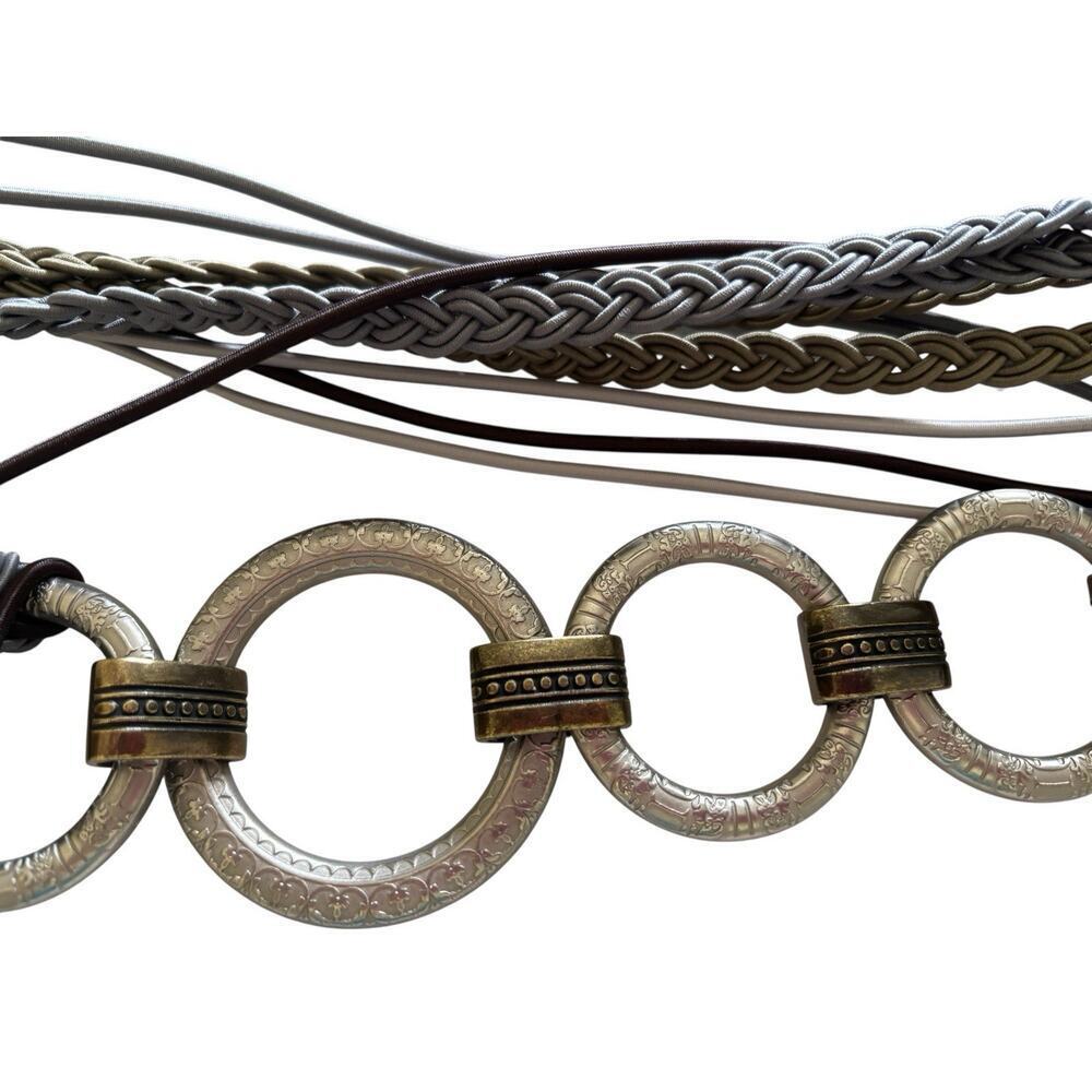 "CHICO'S"MULTI COLORS STRAPPY METALLIC Belt Adjustable Waist size 36"Full Length - Picture 6 of 7